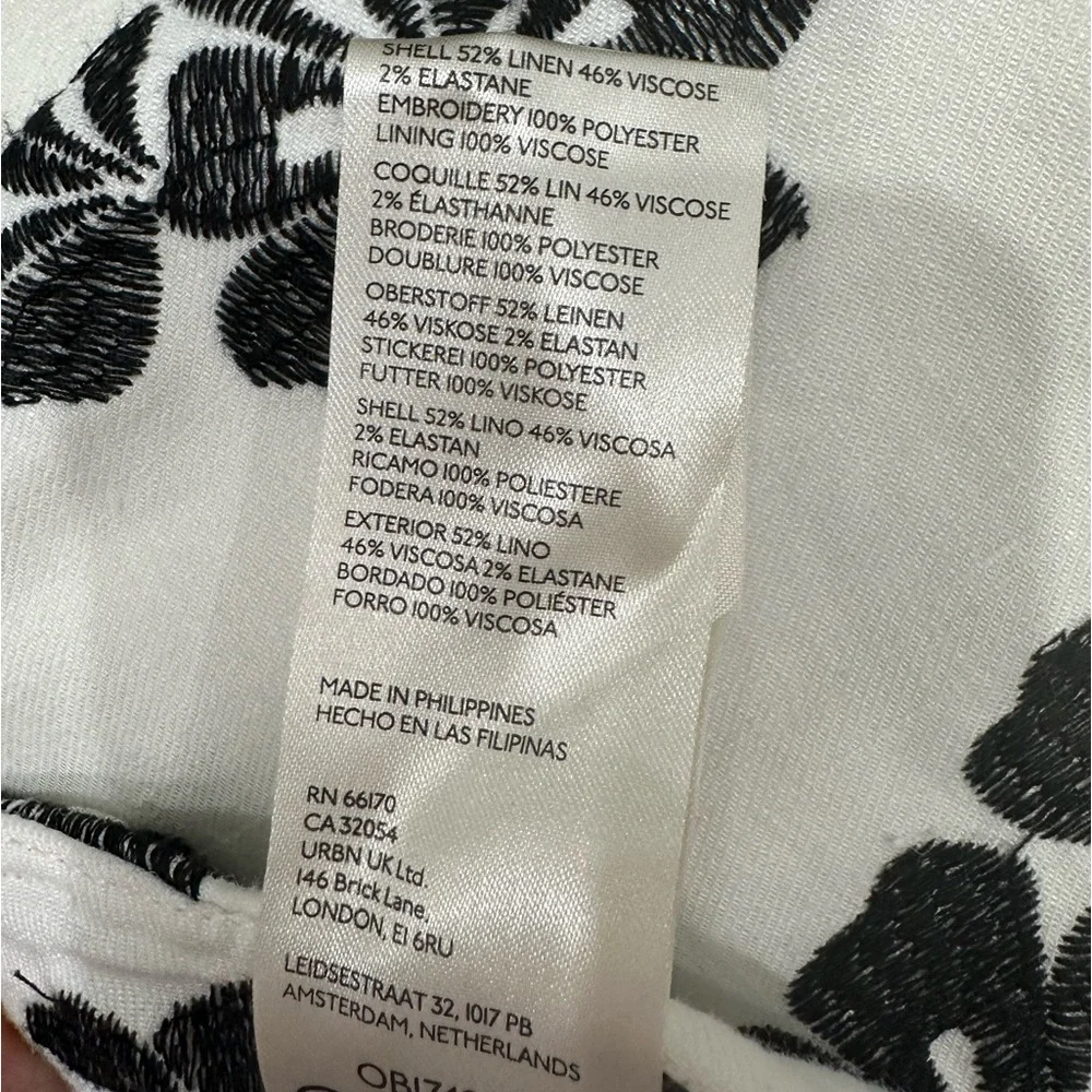 Maeve White Wide-Leg Floral Print Pants with Black Flowers - Picture 13 of 15